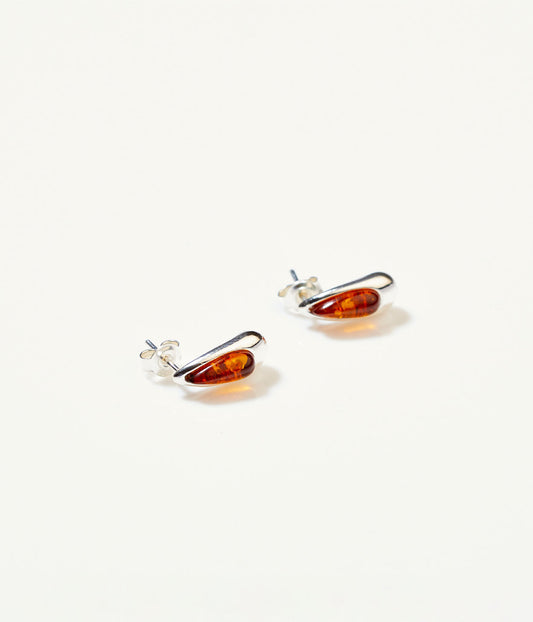 Teardrop Amber Earrings