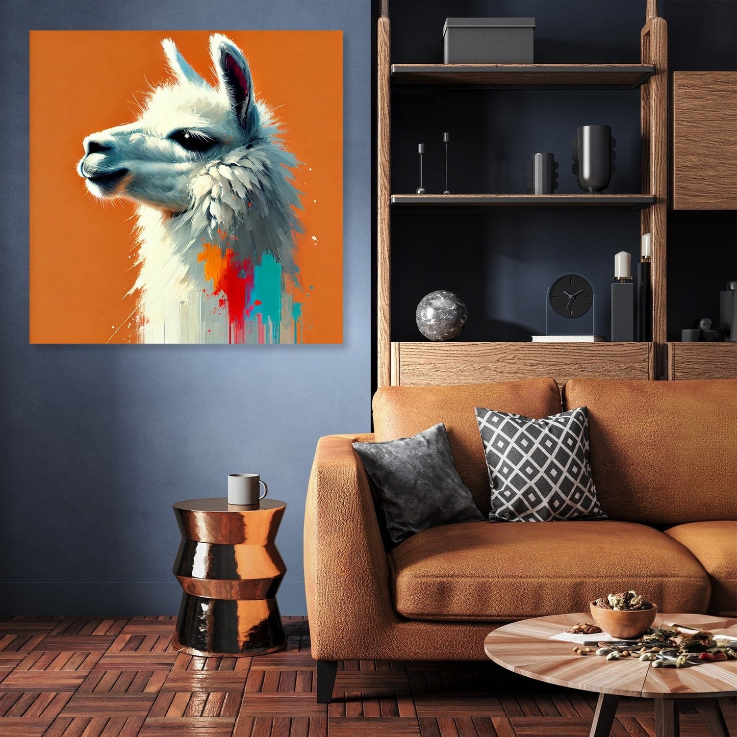 Colourful Llama Profile Canvas