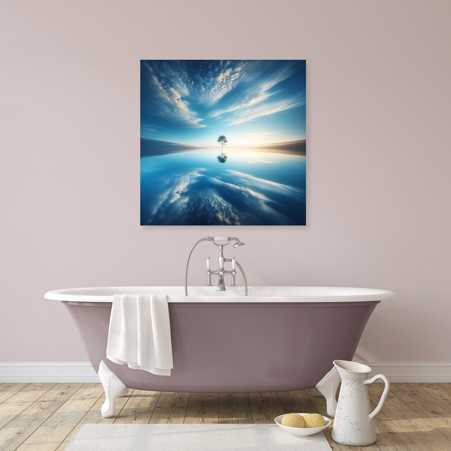 Lake Reflection Tranquility Canvas