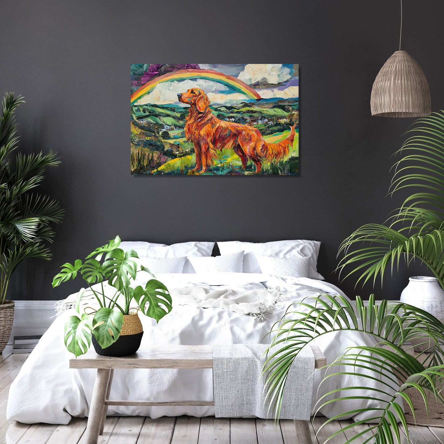 Irish Setter Rainbow Canvas