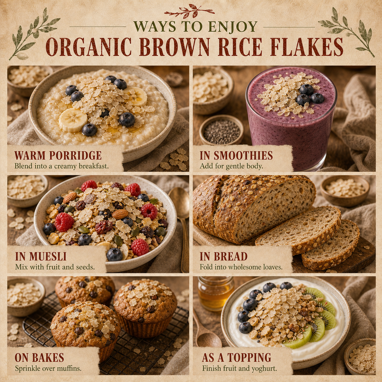 Organic Brown Rice Flakes