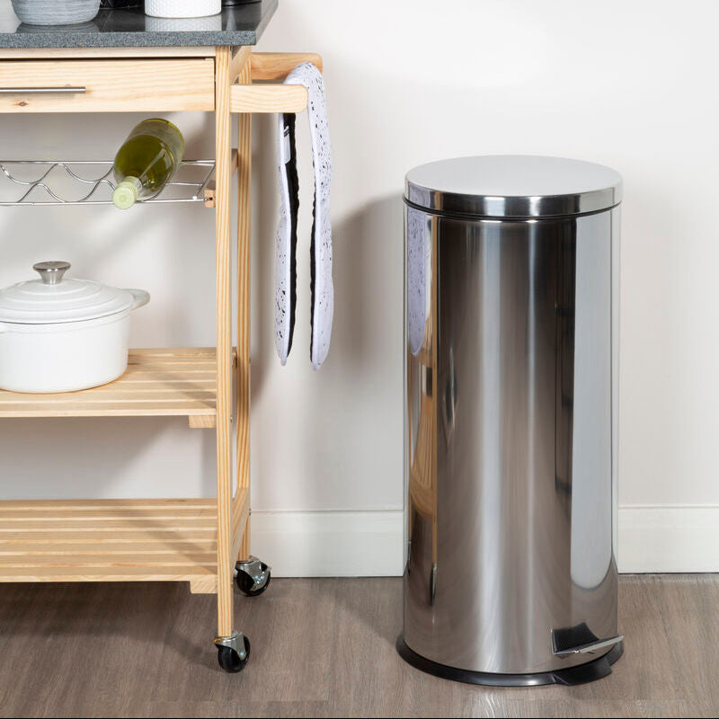 Parker Stainless Steel 30 Litre Pedal Bin