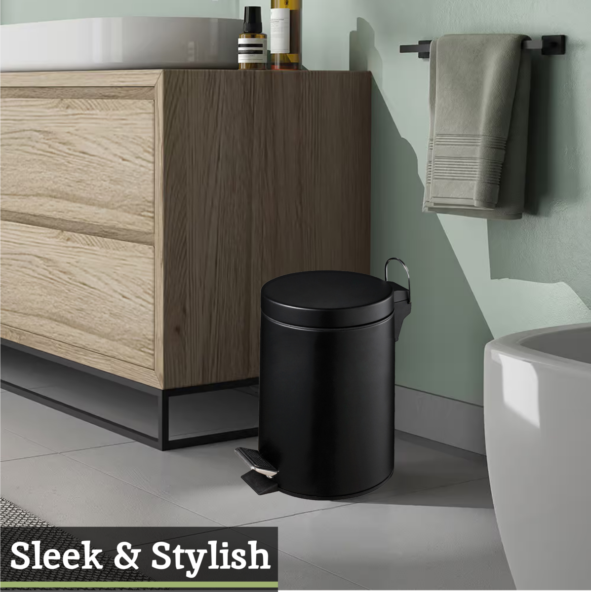 Parker Black 3 Litre Pedal Bin
