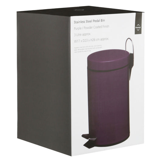 3 ltr Purple Pedal Bin