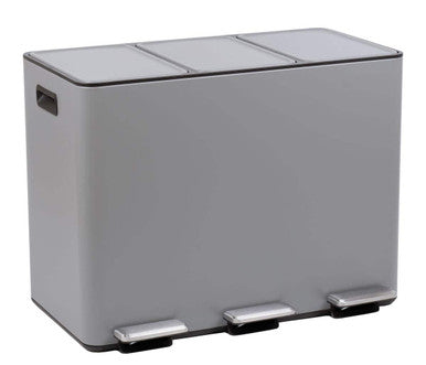 Rex 45Ltr Matt Grey Recycle Bin With 3 Compartments
