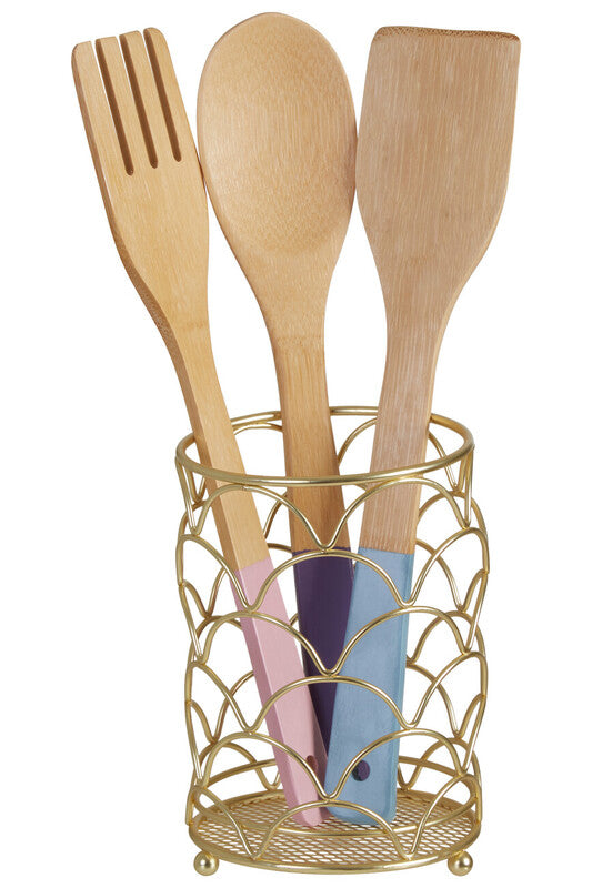Deco Matte Gold Utensil Holder | Vertex