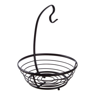 Matt Black Fruit Basket with Banana Hanger | Emery