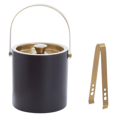 Mixology Black And Gold Finish Ice Bucket