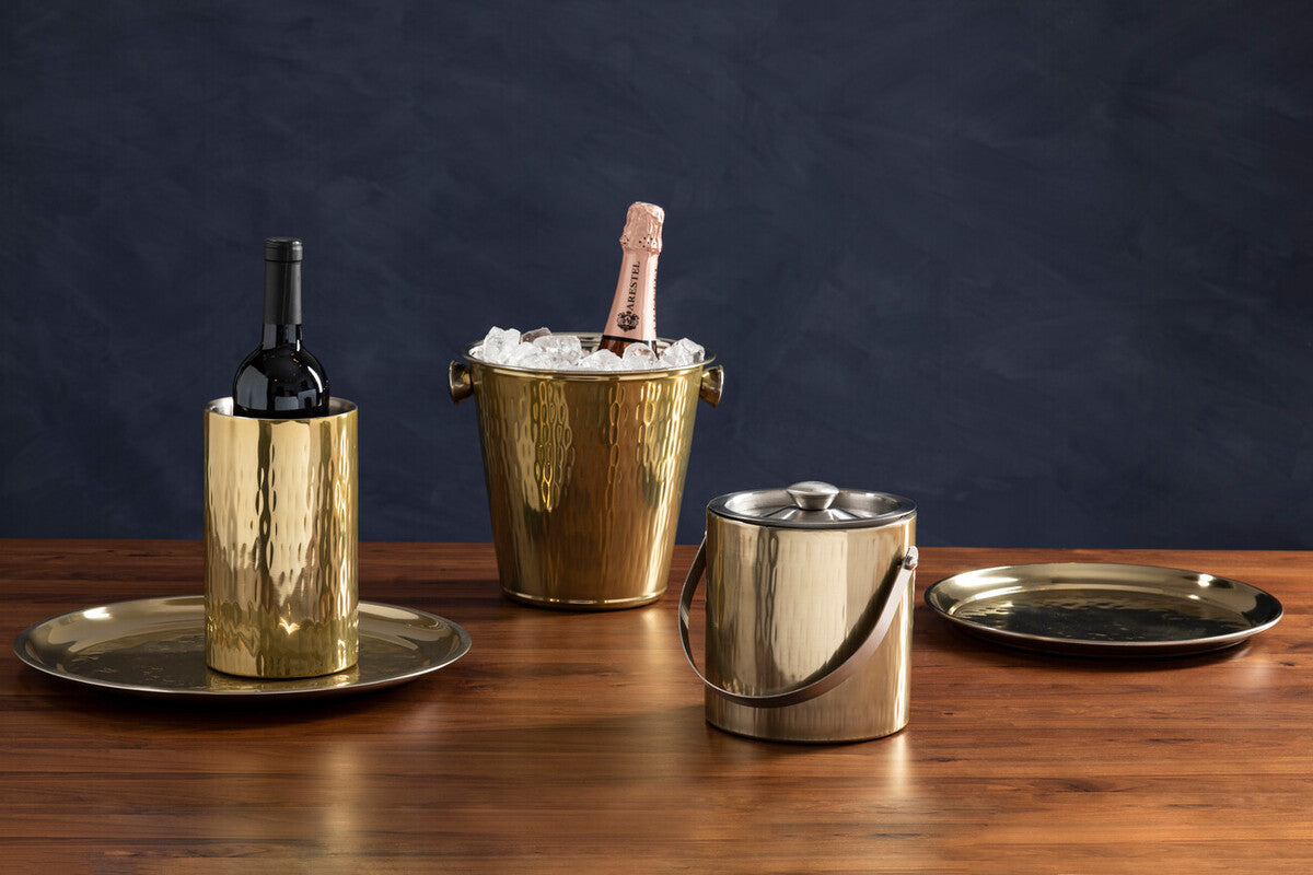 Hammered Gold Finish Wine Cooler | Mixology