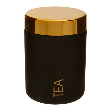 Liberty Black Enamel Finish Tea Canister
