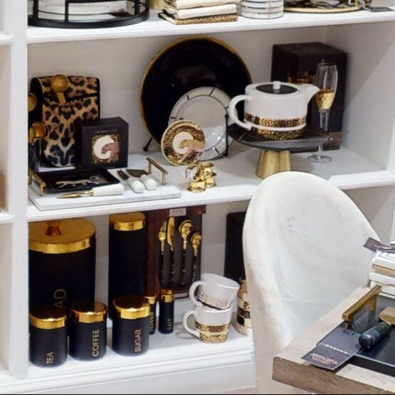 Liberty Black Enamel Finish Tea Canister