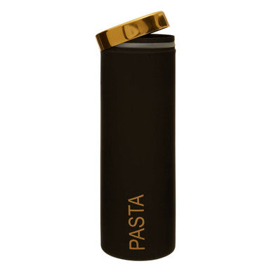 Liberty Black Enamel Pasta Canister With Gold Lid