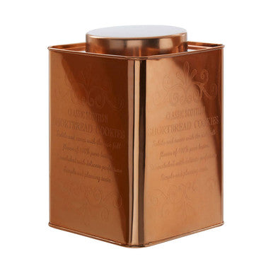 Chai Square Copper Finish Cookies Canister