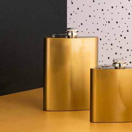8Oz Gold Finish Hip Flask | Auden