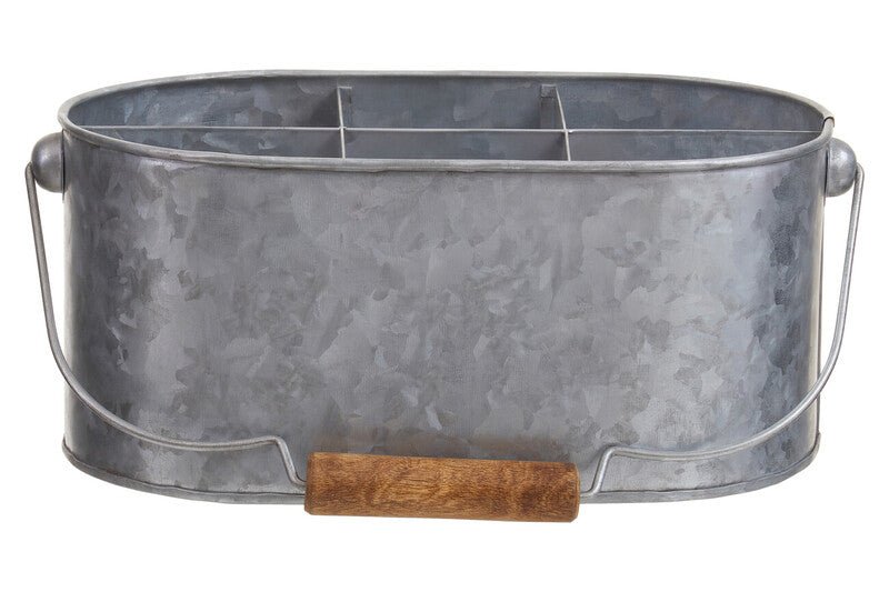 Drummond Six Compartment Oblong Galvanised Steel Caddy