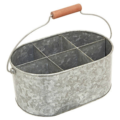 Drummond Six Compartment Oblong Galvanised Steel Caddy