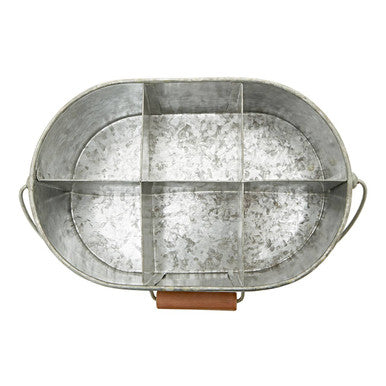 Drummond Six Compartment Oblong Galvanised Steel Caddy