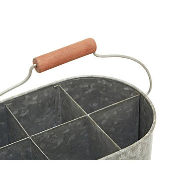 Drummond Six Compartment Oblong Galvanised Steel Caddy