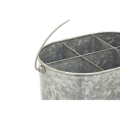 Drummond Six Compartment Oblong Galvanised Steel Caddy