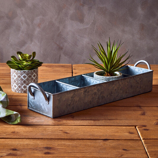 Drummond 4 Compartment Galvanised Steel Rectangular Tray