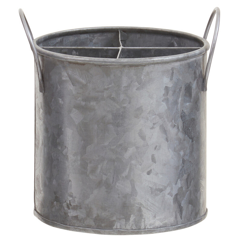 Drummond Four Section Galvanised Steel Cutlery Holder