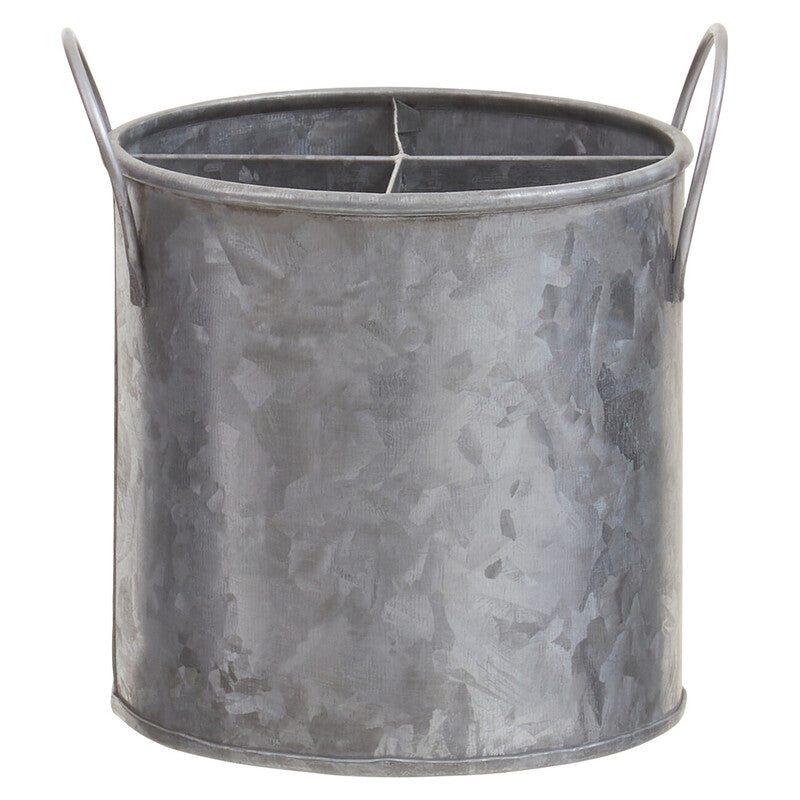 Drummond Four Section Galvanised Steel Cutlery Holder