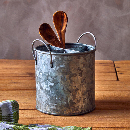 Drummond Four Section Galvanised Steel Cutlery Holder