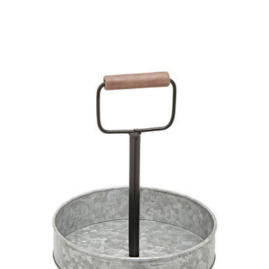 Drummond Two Tier Galvanised Steel Cake Stand With Handle