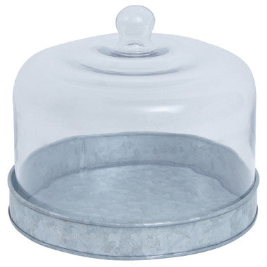 Drummond Galvanised Steel Cake Plate With Glass Cover