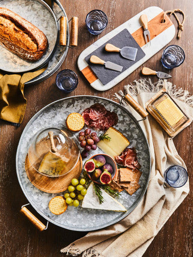 Drummond Set Of Three Round Galvanised Steel Trays