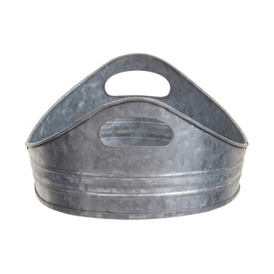 Drummond Set Of Two Galvanised Steel Oval Trays