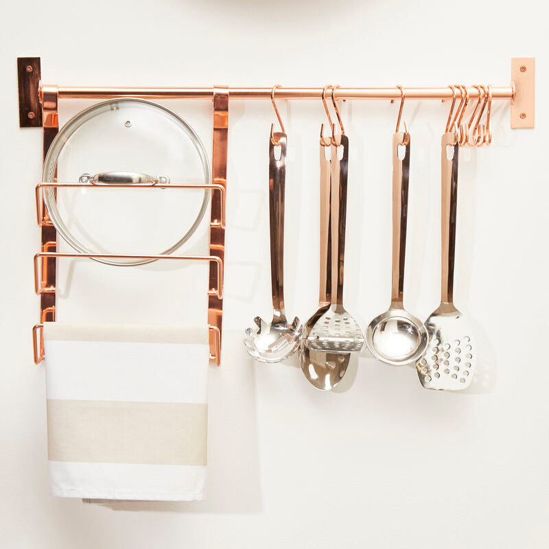 Rose Gold Hanging Pan Lid Rack | Sorello