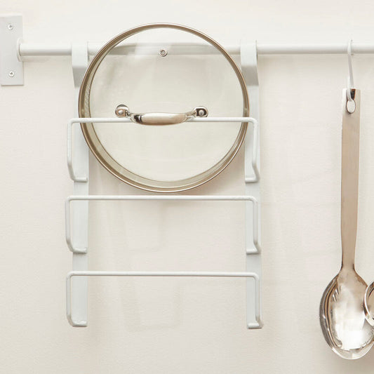 Sorello White Iron Hanging Pan Lid Rack