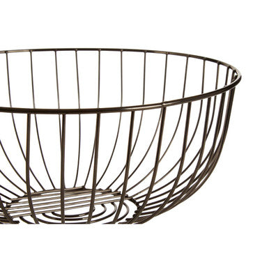 Round Black Nickel Finish Fruit Basket