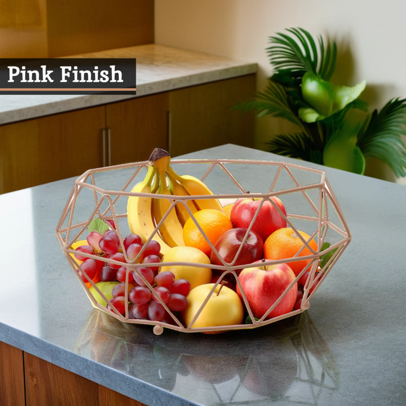 Pink Fruit Basket with Ball Feet | Vertex