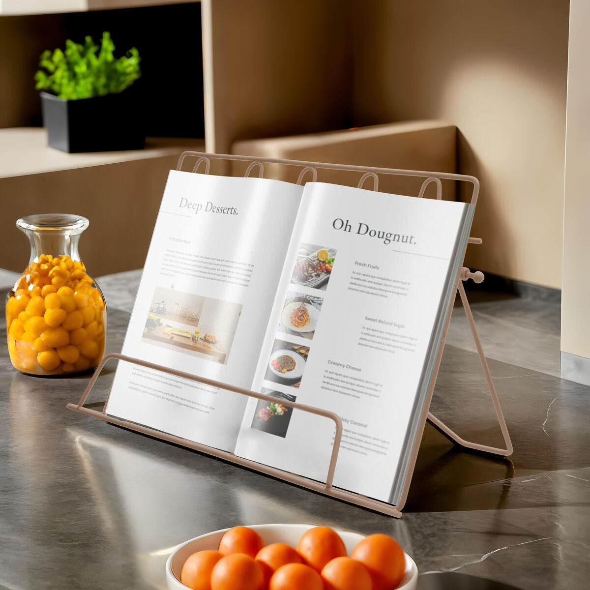 Vertex Pink Finish Cookbook Stand
