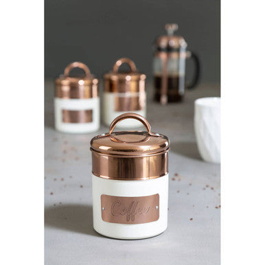 Prescott Cream And Copper Coffee Canister