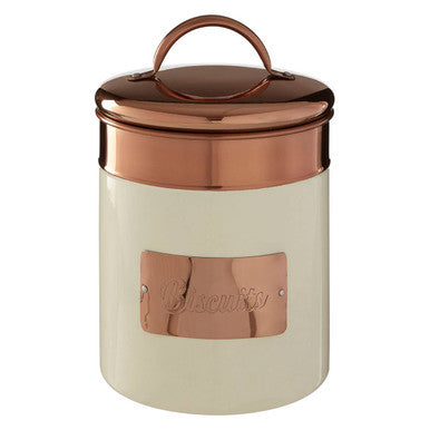 Prescott Cream And Copper Biscuit Canister