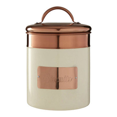 Prescott Cream And Copper Biscuit Canister