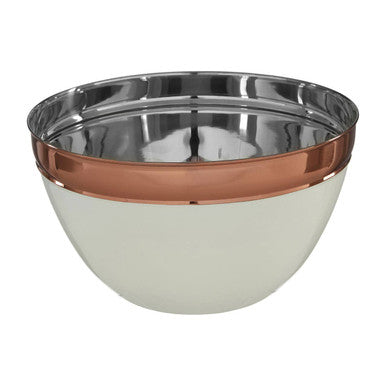 Prescott Large Cream And Copper Mixing Bowl