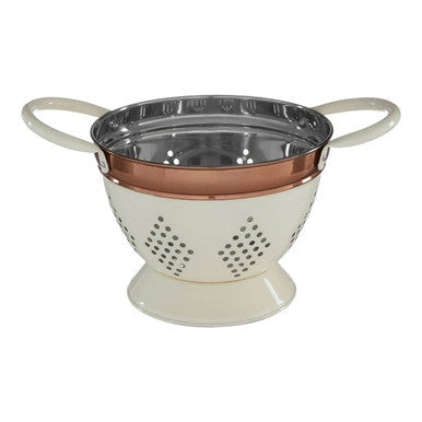 Prescott Small Cream And Copper Colander
