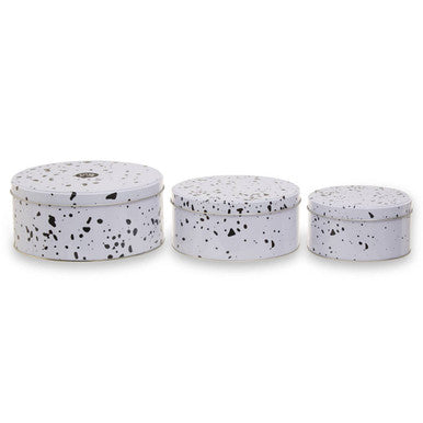 Speckled Set Of 3 Cake Storage Tins