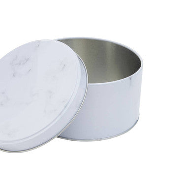 Set of Three White Marble Effect Storage Tins | Paice