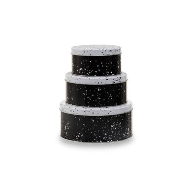 Set of Three Black and White Storage Tins | Paice