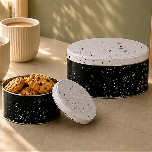Paice Set Of Three Black And White Storage Tins