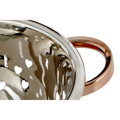 Rose Gold Hearts Design Colander