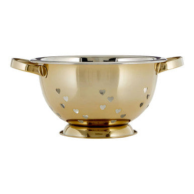 Hollis Hearts Design Gold Colander