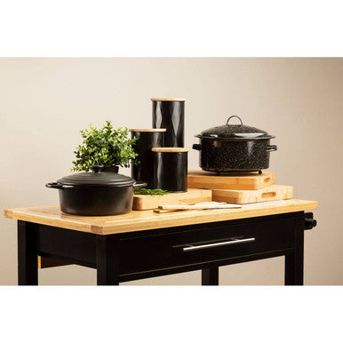 Rhombus Black Small Storage Canister