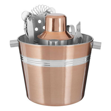 7 Piece Bar Set in Rose Gold Finish | Mixology