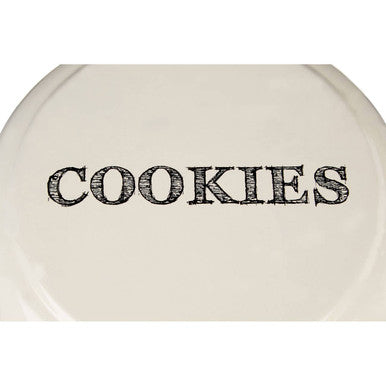 Sketch Cream Finish Round Biscuit Tin